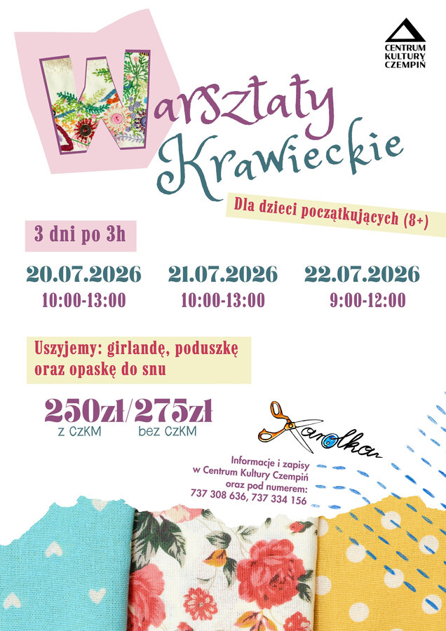 Warsztaty krawieckie dla dzieci - grupa początkująca
