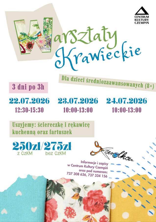 Warsztaty krawieckie dla dzieci - grupa średniozaawansowana